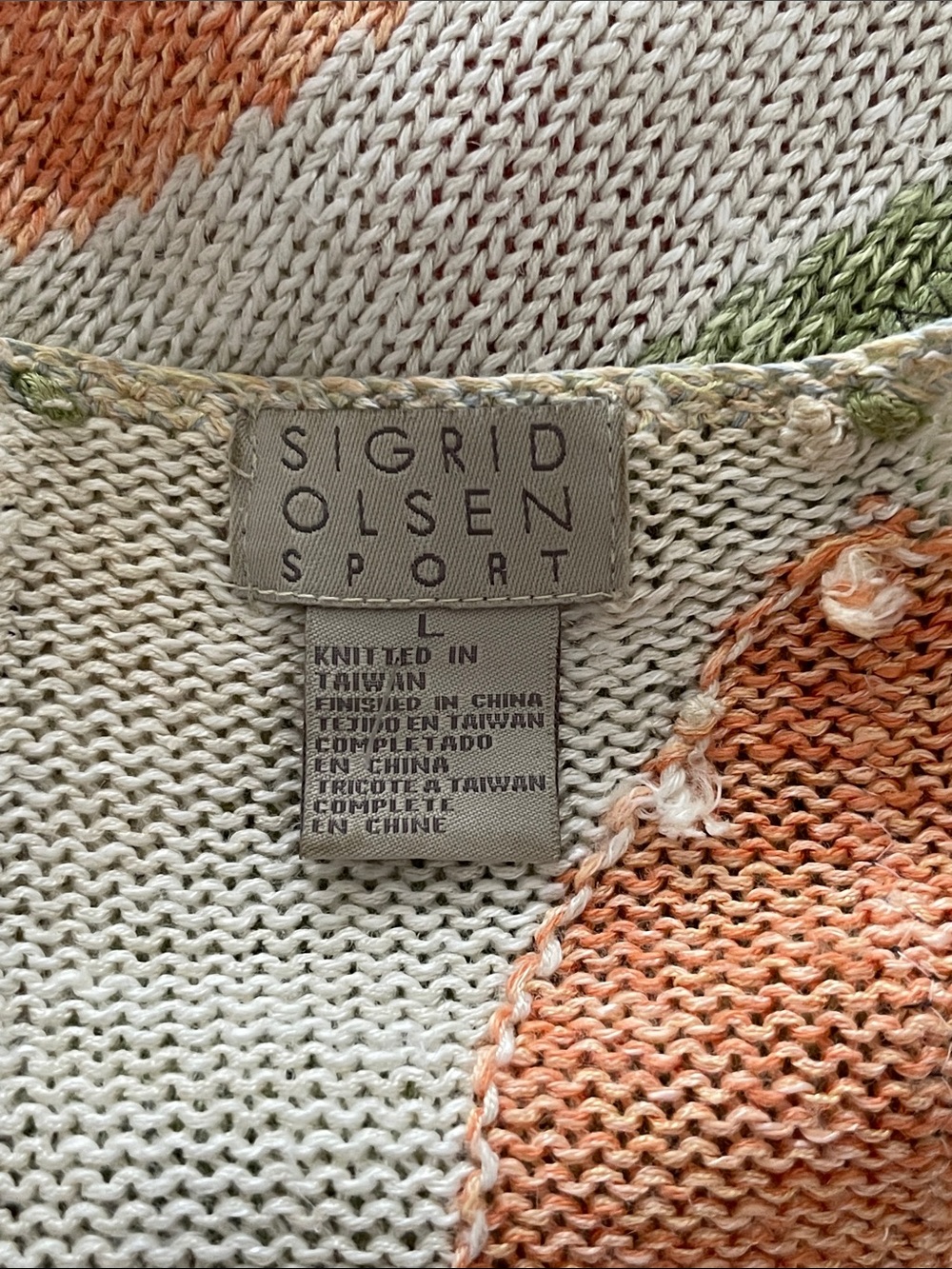 Vintage Sigrid Olsen Sport Embellished Leaf Pattern Cardigan Size Large nwot - Picture 5 of 11